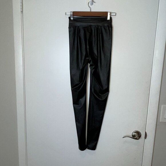 Offline By Aerie Black Faux Leather High-Waisted Leggings Xs - Picture 3 of 10